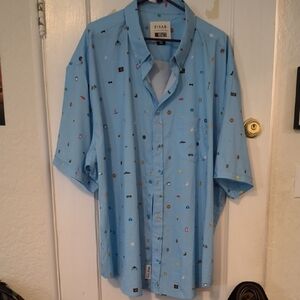 Pixar | Men's Sky Blue Casual Button Down Shirt